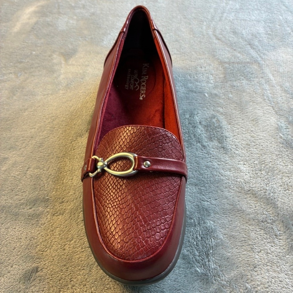 Kim Rogers Blayne Size 8.5M Burgundy Red Horsebit Loafers Ultra Comfort Flats - Picture 13 of 16